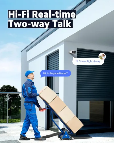 Vista 3 de Sistema de cámara de seguridad PoE 4K ANNKE, cámara IP exterior de doble lente, ángulo de visión de 180°, detección de humanos y vehículos con IA