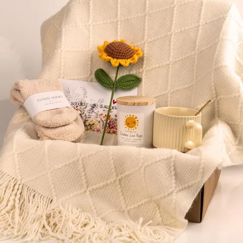 Vista 4 de Anforsun Cestas de regalo únicas para mujeres con diseño de girasol, diseño de girasol, diseño de girasol, ideal para regalar a tu mejor amiga