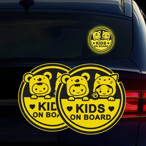 Vista 16 de Adhesivo para automóvil de bebé a bordo, 2 unidades, para niños a bordo, súper fuerte, reflectante, para dos bebés en el automóvil, calcomanías