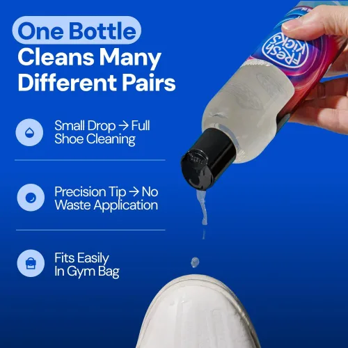 Vista 6 de FRESH KICKS Sneaker Cleaning Kit, Foaming Cleaner & Brush – Restores White Sneakers, Suede, Canvas, & Leather