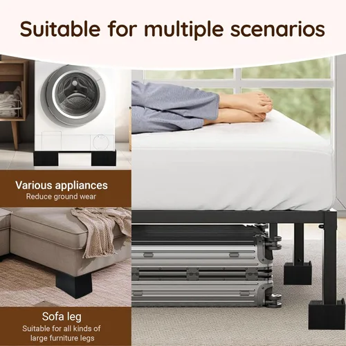 Vista 6 de Elevadores de cama de gran tamaño, elevadores de muebles King, bloques de elevación de 5 pulgadas para cama, sofá, escritorio, sofá, mesa