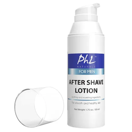 Vista 8 de PHL Naturals Loción para después del afeitado sin perfume para hombres, calma, hidrata, repara la piel y previene las quemaduras de afeitar, acabado