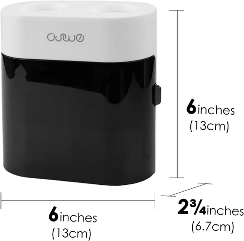 Vista 4 de Linkidea Soporte para cepillos de dientes con 2 exprimidores de pasta de dientes, colgador de cepillo de plástico de 4 ranuras para ducha, baño