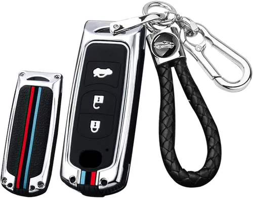 Vista 10 de ontto Funda para llave de coche con llavero para Mazda 2 3 5 6 8 CX3 CX5 CX7 CX9, Negro