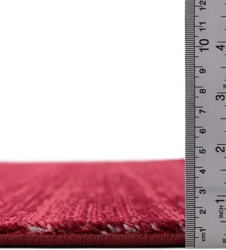 Vista 2 de Unique Loom Finsbury Collection Alfombra de área - Kate (4 pies 1 pulgada x 6 pies 1 pulgada rectangular, rojo)