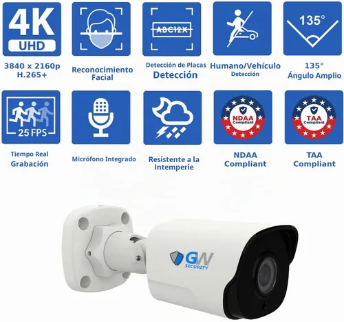 Vista 2 de GW Security Sistema de cámara de seguridad AI compatible con 16 canales 4K