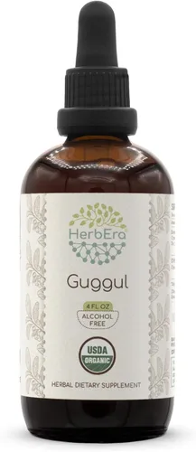 Vista 6 de HerbEra Guggul - Tintura orgánica USDA Extracto sin alcohol, gotas de hierbas de alta potencia Guggul orgánico certificado (Commiphora Mukul)