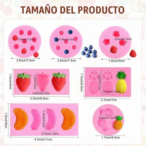 Vista 2 de Moldes para velas de fondant de frutas, moldes de silicona para aperitivos, moldes de comida de gomitas de chocolate con formas 3D de naranja