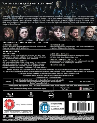 Vista 2 de Game of Thrones Season 8 Blu-ray 2019