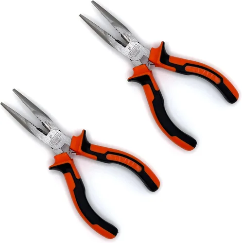 Vista 5 de Edward Tools Pro-Grip - Alicates de punta de aguja de 6 pulgadas, mandíbulas de acero al carbono duro, diseño con resorte para un uso más fácil