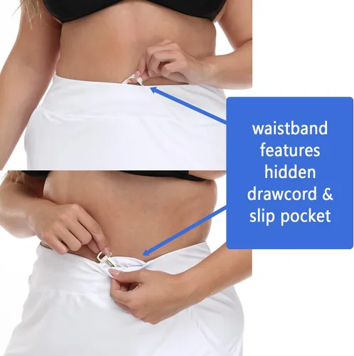Vista 5 de HDE Falda pantalón corta de talla grande para mujer con pantalones cortos de bicicleta, pantalones cortos de golf, falda de natación con bolsillos