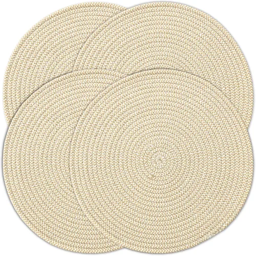 Vista 16 de Elegante posavasos trenzados con cable, juego de 4 (4 pulgadas, redondo, azul)