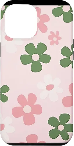 Vista 24 de Funda con diseño floral de margaritas verde salvia y rosa para iPhone 11