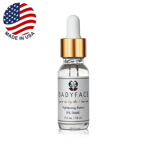 Vista 8 de Babyface Suero de apriete instantáneo, extra fuerte 8% DMAE para un máximo ajuste, refinación de poros, reafirmante facial, antienvejecimiento.