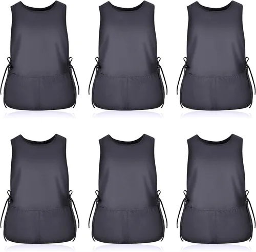 Vista 29 de TFTAFAN Delantal Cobbler Unisex Impermeable Delantal con 2 Bolsillos Profundos Art Smock para Pintar Limpieza Artiest Delantal Trabajo Cocina