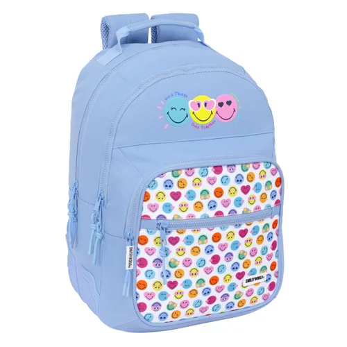 Vista 2 de Mochila Escolar Smiley Joyful Azul Multicolor 32 x 42 x 15 cm