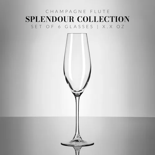 Vista 4 de Krosno Juego de 6 copas de champán, 7.10 onzas, colección Splendor