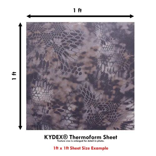 Vista 6 de KYDEX - Hoja termoformada – Textura P1 – (impresión infundida) – (12 x 12 pulgadas) – (Kryptek – Banshee) – (1 hoja)