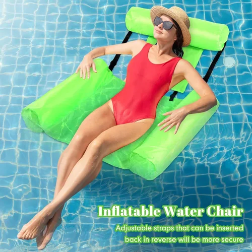 Vista 5 de Blueweenly Paquete de 4 flotadores de piscina para adultos, hamaca inflable, silla de descanso para piscina, playa, fiesta, lago, verano
