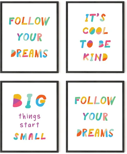 Vista 38 de HAUS AND HUES Citas inspiradoras para niños (marco beige, inspiradoras, 8 pulgadas de largo x 10 de ancho)