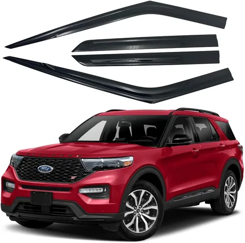 Vista 6 de AUTOCLOVER - Juego de 4 protectores de lluvia con cinta adhesiva para Ford Explorer 2011 2012 2013 2014 2015 2016 2017 2108 2019 / deflectores