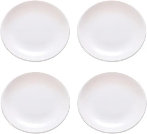 Vista 2 de Juego de vajilla de plástico de melamina, platos negros, platos llanos, platos de postre, platos de servir, juego de 4 Dinner Plates, Dessert