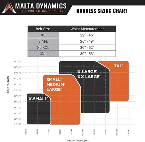 Vista 5 de Malta Dynamics Warthog MAXX - Arnés de seguridad para protección contra caídas con cinturón de seguridad extraíble, arnés de cuerpo completo