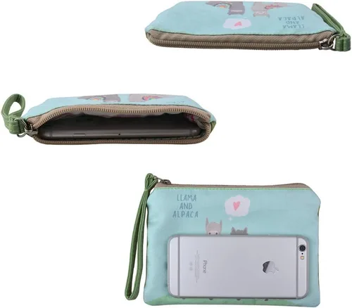 Vista 3 de Rantanto - Monedero, bolsa de lona con asa para maquillaje o celular), BG0023