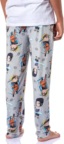 Vista 4 de Bioworld Naruto Shippuden Anime Chibi - Pantalones de pijama para dormir para hombre