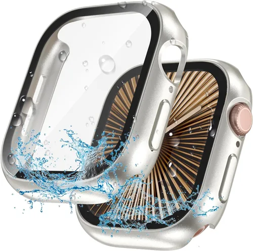 Vista 8 de YIJDACASE - Juego de 2 estuches impermeables para protector de pantalla de Apple Watch Series 10 Series 11 (2025) 46mm con vidrio templado