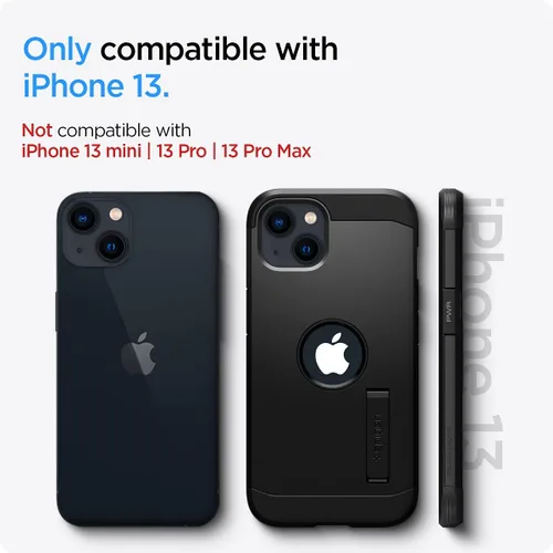 Vista 2 de Spigen Tough Armor [Tecnología de Protección Extrema] Diseñada para Funda iPhone 13 (2021) - Negro