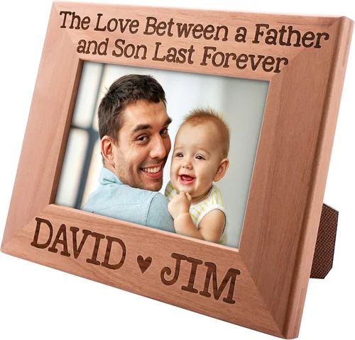 Vista 7 de Marco de fotos personalizado para regalos de papá, marco de fotos de madera de 5 x 7 pulgadas, gran regalo para el día del padre, cumpleaños