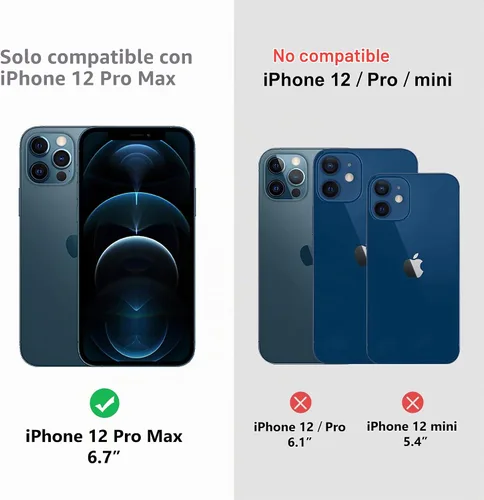 Vista 2 de Arae Protector de pantalla para iPhone 12 Pro Max, vidrio templado HD antiarañazos, funciona con la mayoría de las fundas, 6.7 pulgadas, paquete de 3