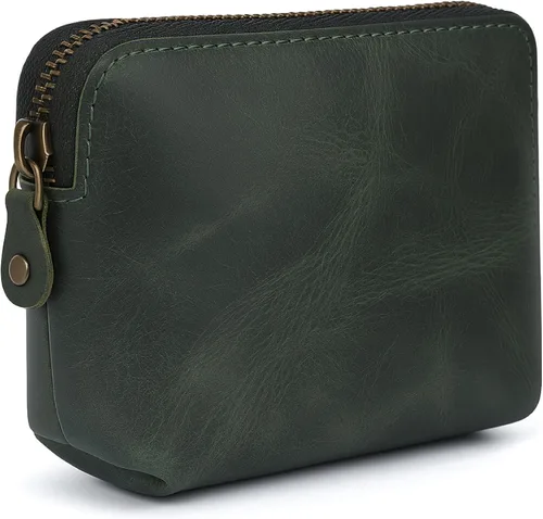 Vista 13 de Bolsas de Cosméticos de Cuero Azul Para Mujeres Juego de Viaje – Monedero con Cremallera Hecho a Mano Juego de Bolsas de Maquillaje Azul Pequeñas