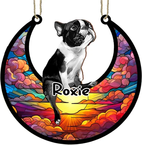 Vista 38 de LOVELYPOD Adorno de Navidad personalizado para perro pastor australiano, atrapasoles conmemorativo, adorno de Navidad de pastor australiano