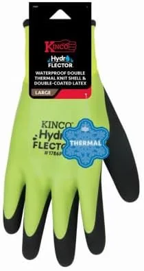 Vista 6 de Kinco - Guantes de trabajo impermeables con forro hidroflector de látex, extra cálidos, (1786P)