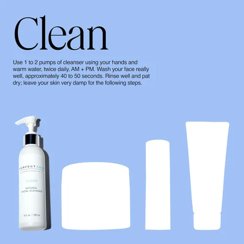 Vista 4 de PERFECT SKIN BY CHRISTIE KIDD, PA-C Limpiador facial natural limpio - Lavado facial suave con aloe, hoja de olivo y árbol de té - Calma, hidrata