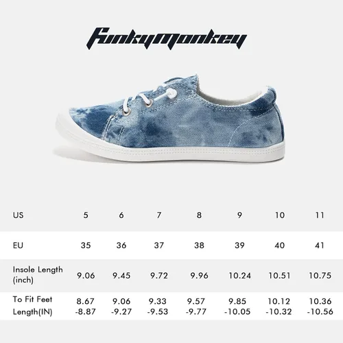 Vista 7 de Funkymonkey Zapatos informales de lona, para mujer, tenis planos, sin cordones y cómodos