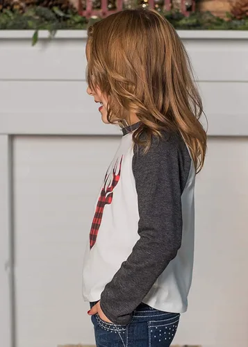 Vista 6 de Trajes de Navidad mamá y mí moda ciervos impresión de manga larga camiseta blusa tops a juego trajes familiares