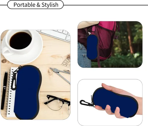 Vista 19 de Hion Sunglasses Case Ultra Light Neoprene Zipper Eyeglass Soft Case with Belt Clip