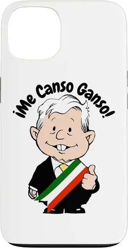 Vista 7 de Carcasa para iPhone 16 AMLO Amlito Me Canso Ganso Divertida y linda caricatura mexicana Muñeco
