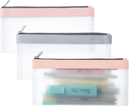 Vista 18 de Mr. Pen - Estuche transparente para lápices, paquete de 3, estuche transparente para lápices, bolsas para lápices