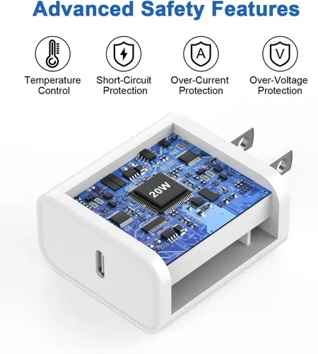 Vista 4 de Cargador para iPhone 17 de carga rápida, cargador rápido USB C y cable tejido USBC a C de 3 pies tipo C para Apple iPhone 17e/17/17 Pro Max/17