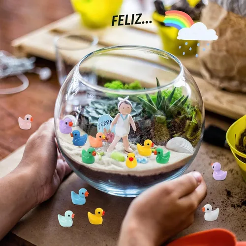 Vista 5 de 220 piezas de mini patos de resina, patos pequeños para jardín, ornamento de micro paisaje, casa de muñecas, broma de Navidad, Halloween 11