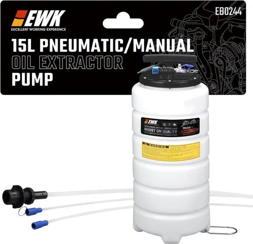 Vista 10 de EWK aspiradora y cambiador de aceite de 6.5 litros neumática/manual, bomba extractora de líquido, removedor de tanque