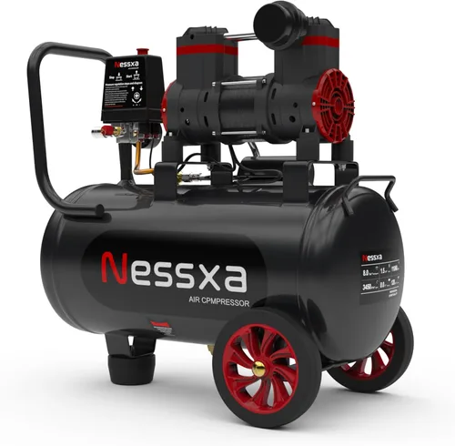 Vista 8 de Compresor de aire portátil, tanque de compresor de aire libre de aceite de 4 galones, motor de 0.5 HP, máximo 110 PSI, 0.6 SCFM a 90 PSI, compresor