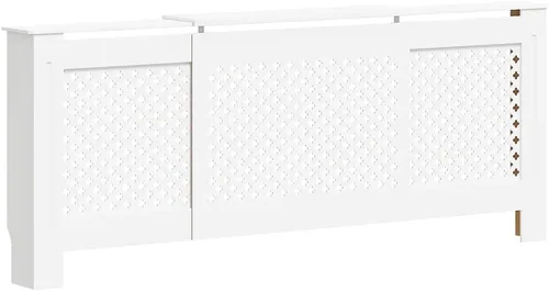 Vista 20 de vidaXL Cubierta del radiador, gabinete de cubierta de calentador de diseño de listones con estante de almacenamiento superior, ocultar tubos Marrón