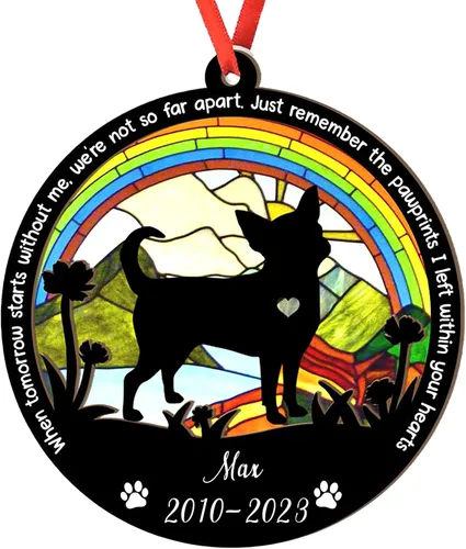 Vista 116 de Adorno personalizado para atrapasoles de sabueso afgano, adorno de Navidad de sabueso afgano, regalo para perro amante, sabueso afgano conmemorativo