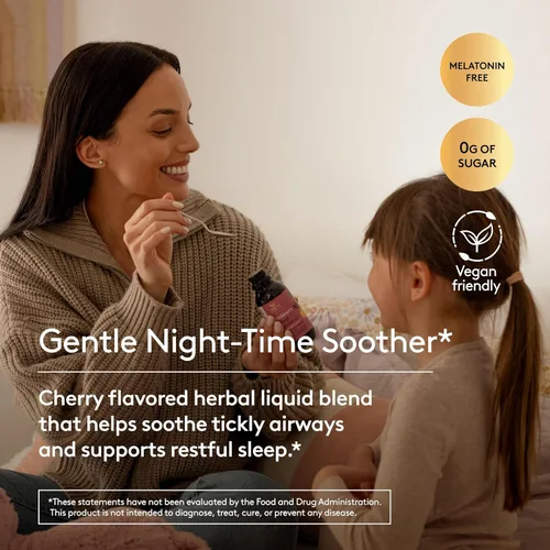 Vista 3 de Jarabe Herbal Nocturno para el Pecho Infantil, Apoyo para el Sueño Nocturno para Aliviar la Garganta y el Pecho, con Corteza de Cereza Silvestre