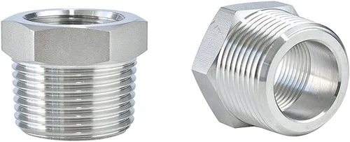 Vista 11 de Joywayus Reductor de buje de cabeza hexagonal de acero inoxidable, montaje de tubería 1 NPT macho × 1/2 NPT hembra (paquete de 2)